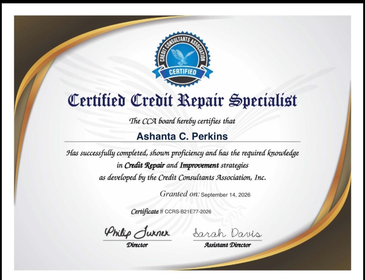 Certified Credit Repair Specialist Official Seal
