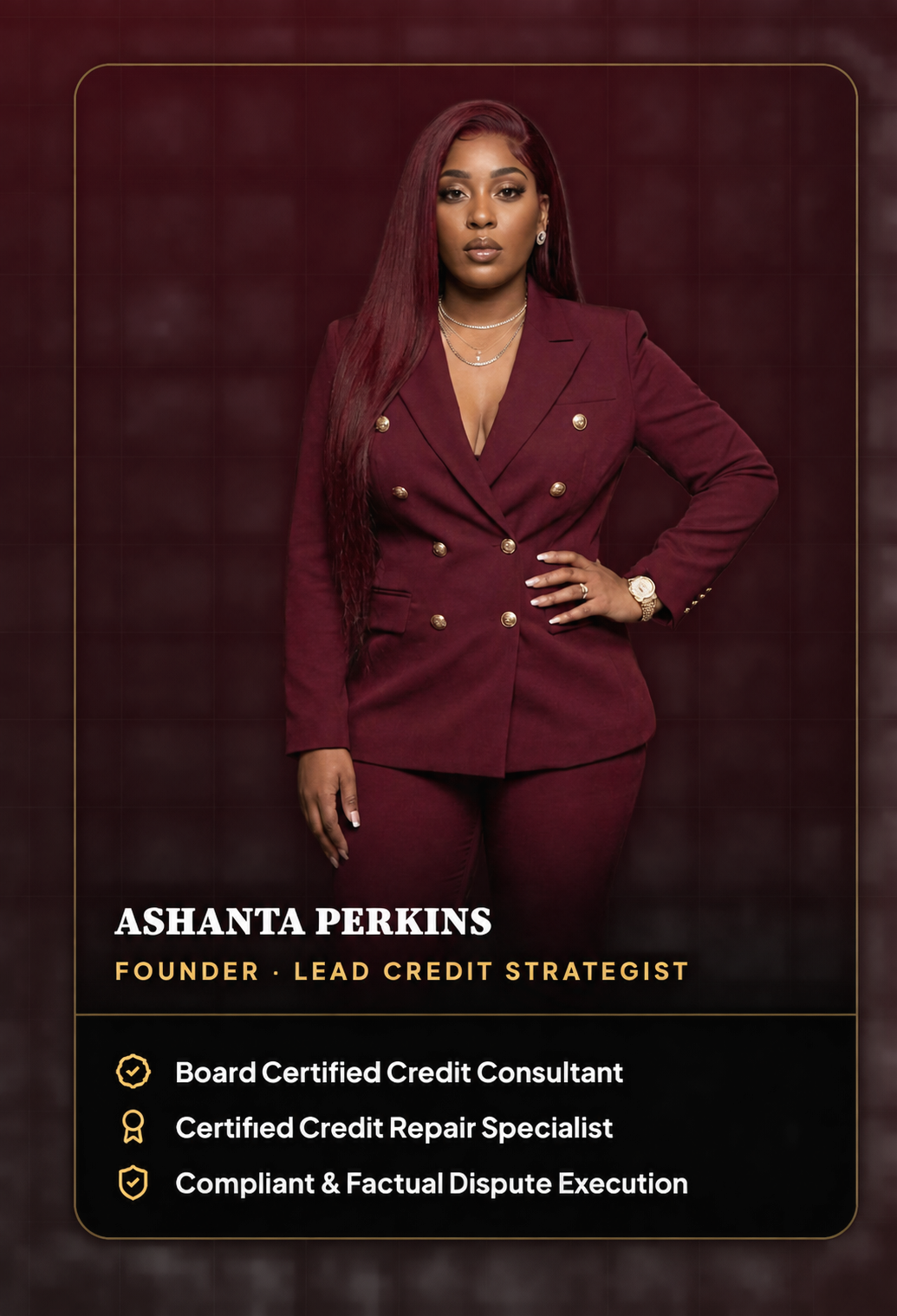 Ashanta Perkins — Founder & Lead Credit Strategist, Laced Up Financials LLC