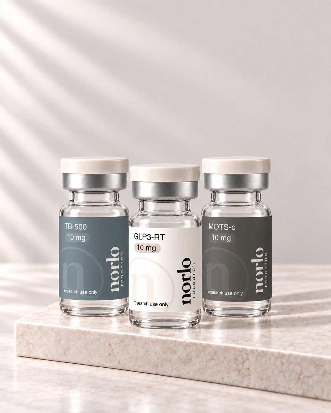 NORLO Research vials presented in laboratory environment