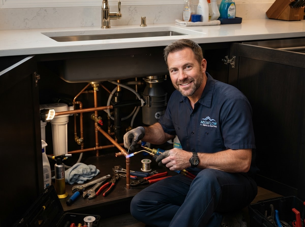 Drain Marshal technician repairing pipes with precision