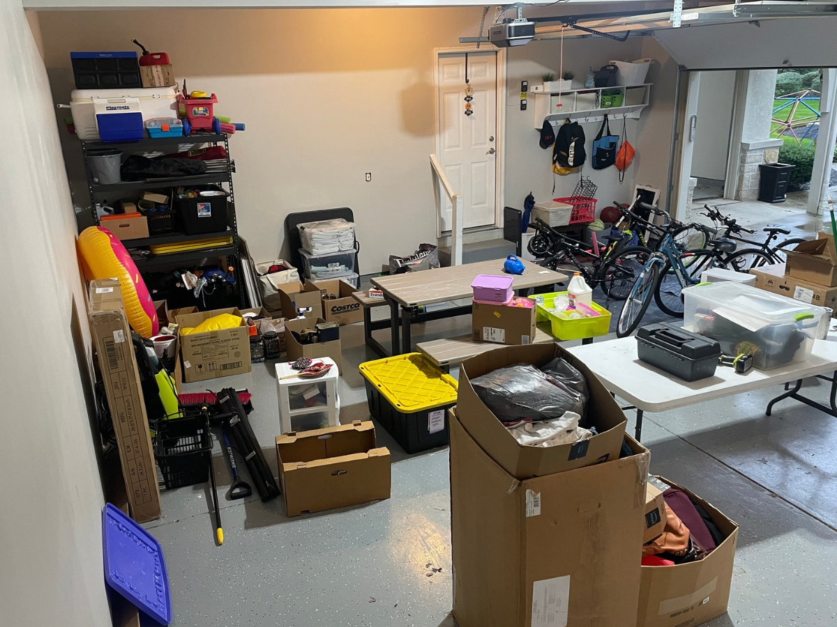 Before: Organized Shelving + Bike Storage