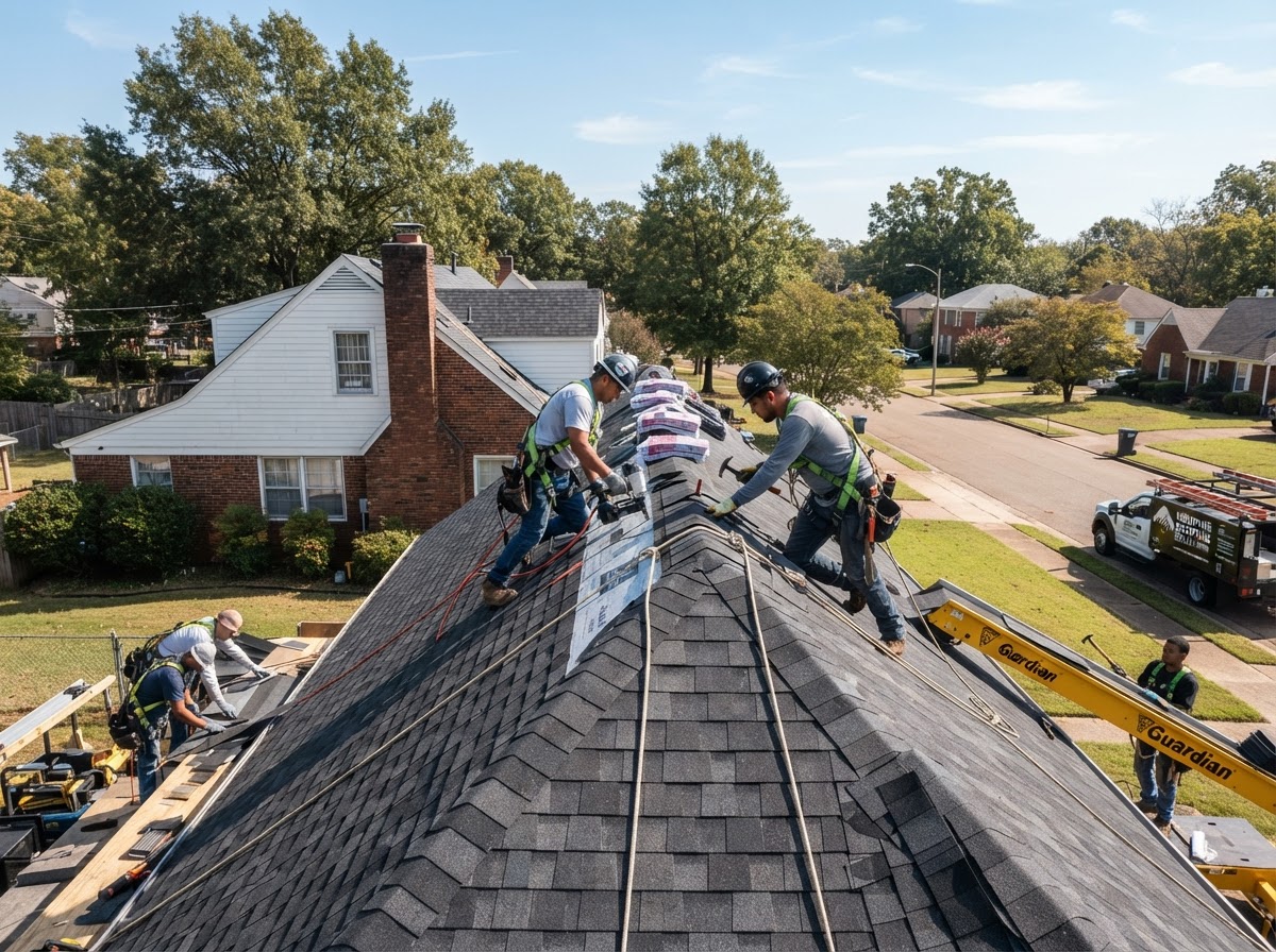 Architectural roof repair and shingle installation