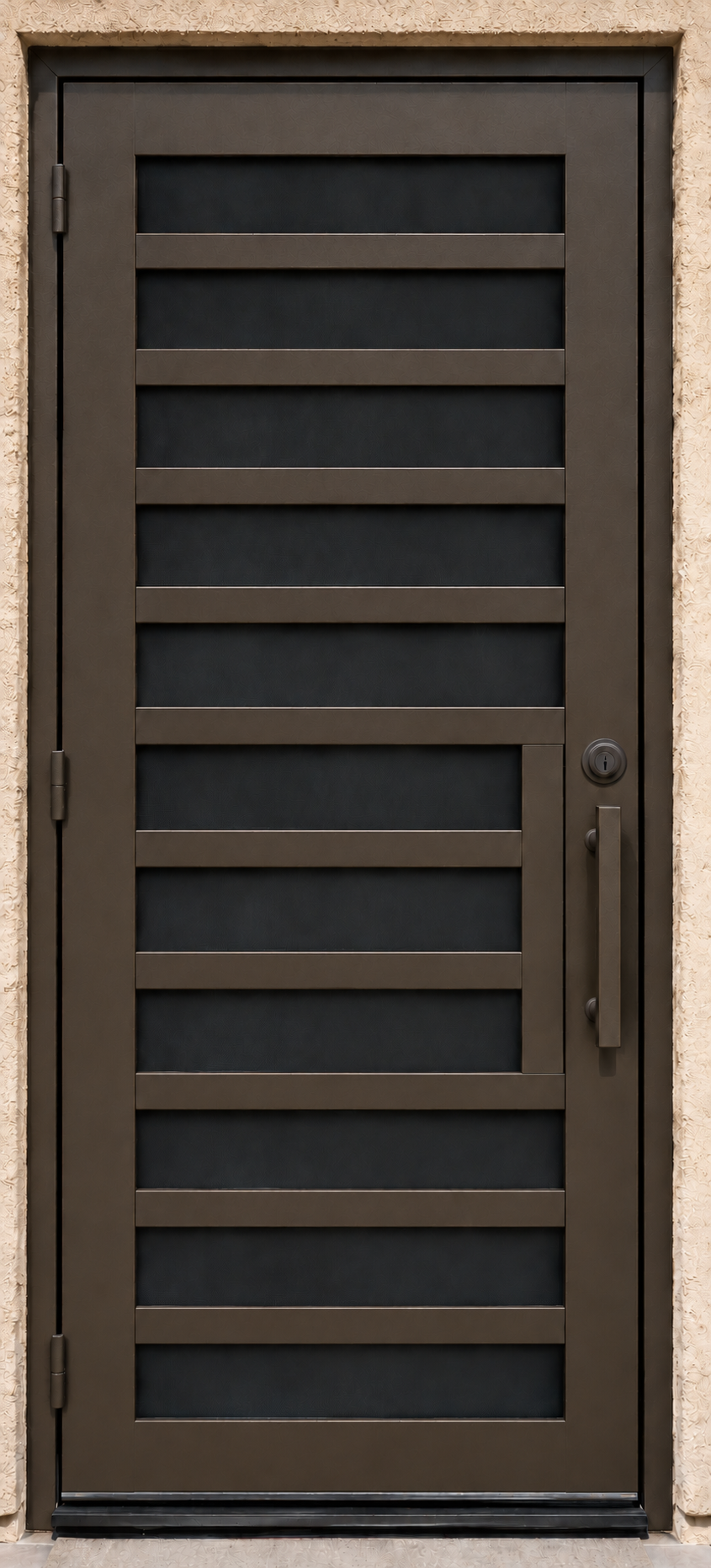 Mesa Modern — Modern Horizontal · Clean Slat iron security screen door by Kartchner Kustoms