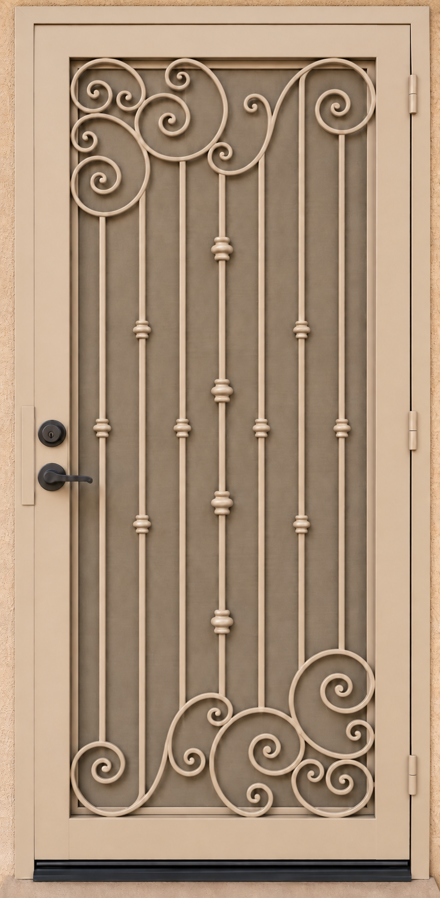 SanTan Scroll — Custom Scrolls · Collared Pickets iron security screen door by Kartchner Kustoms
