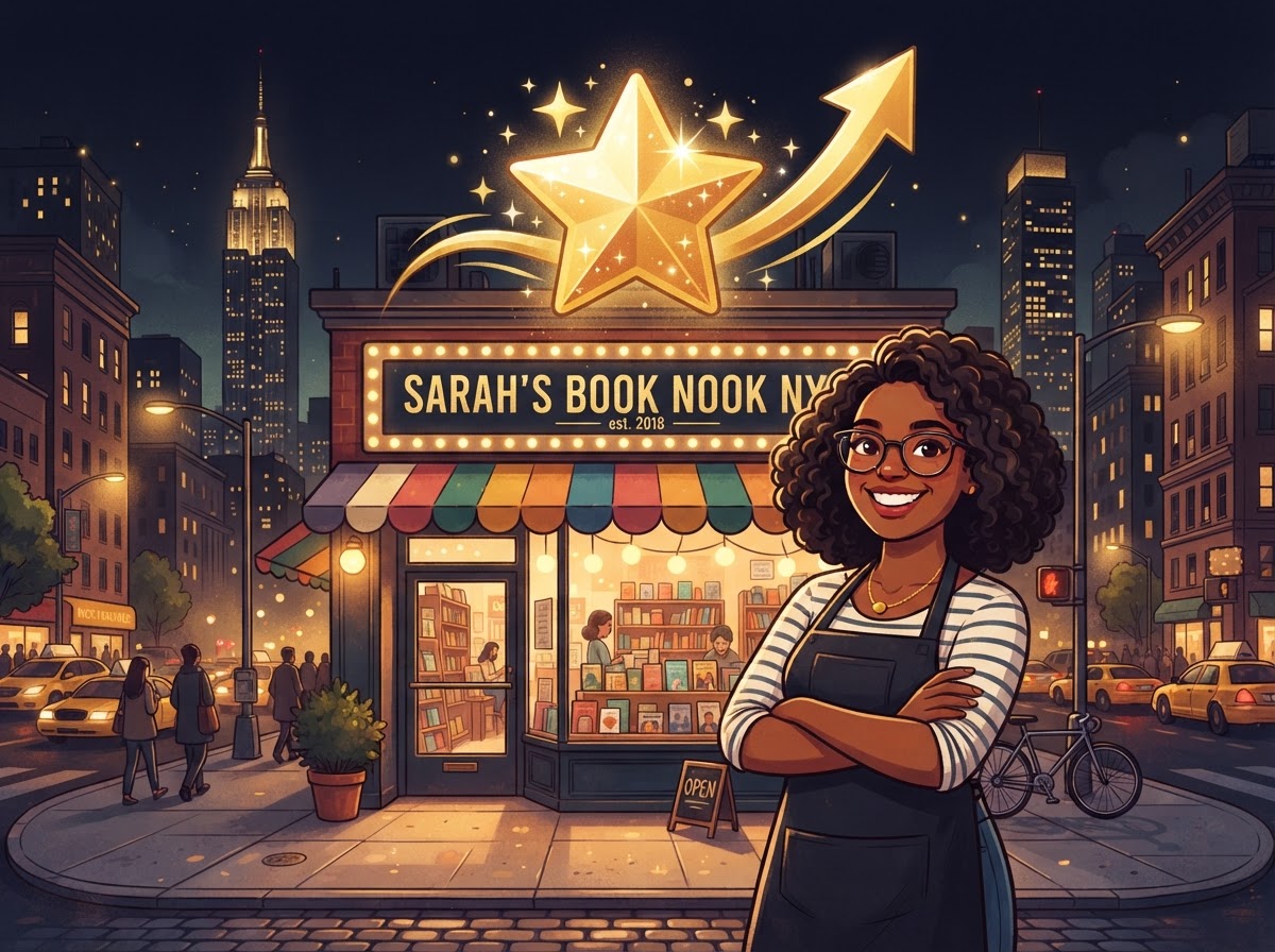 A proud NYC small business owner benefiting from local SEO
