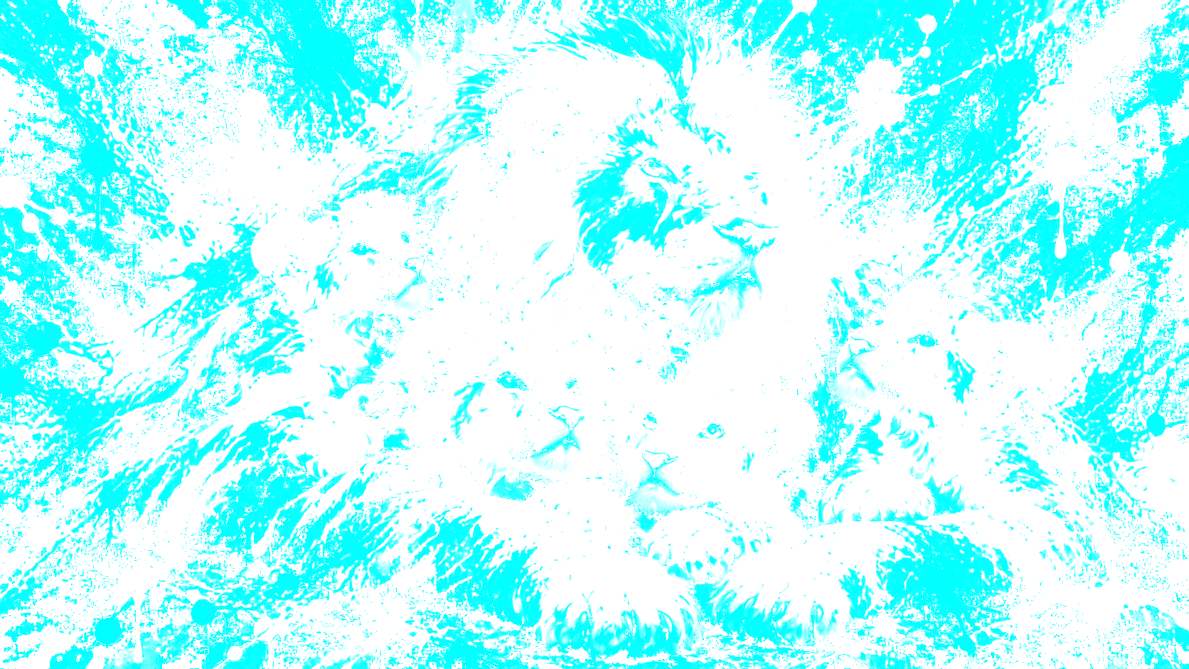 Cyan printing plate separation of lion artwork