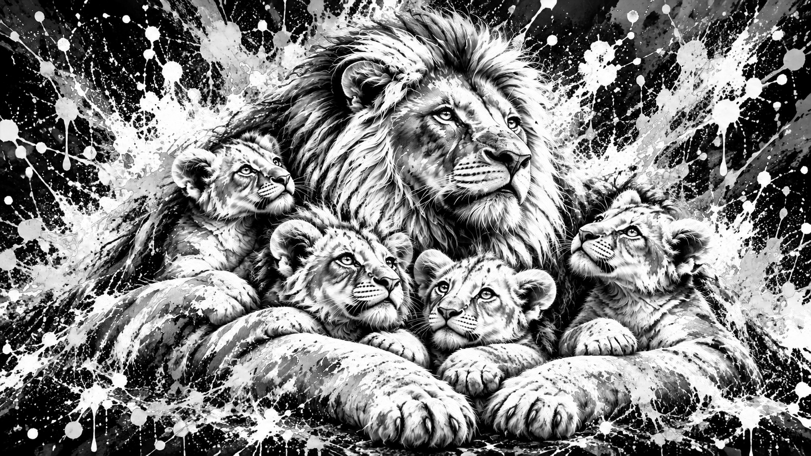 Black / K printing plate separation of lion artwork