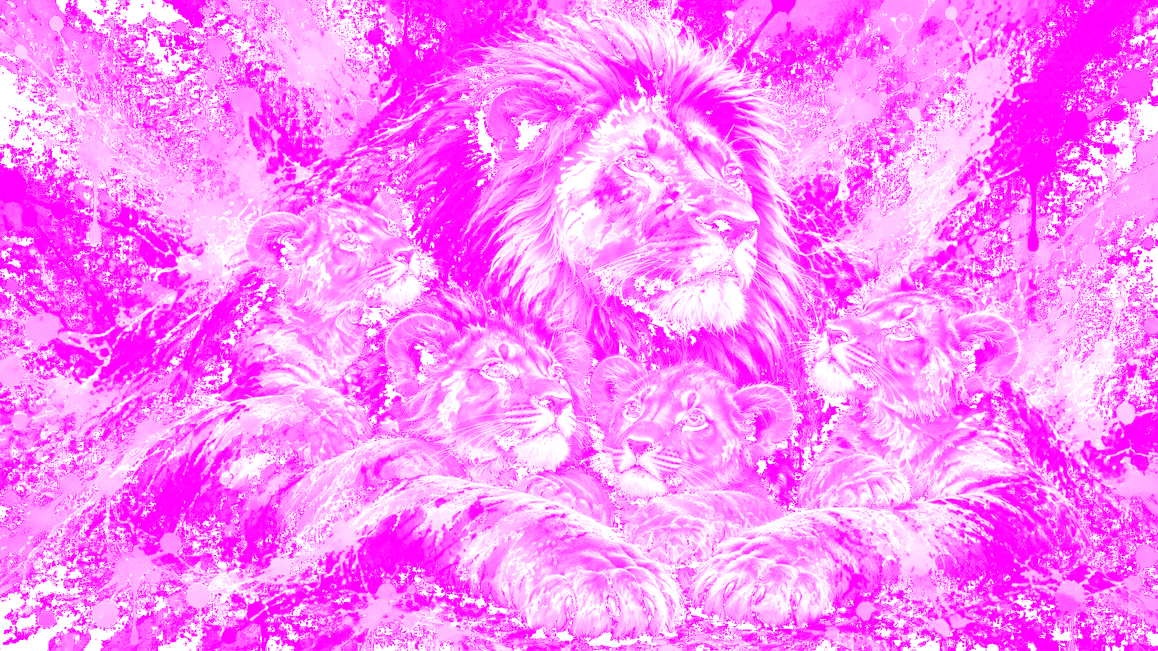 Magenta printing plate separation of lion artwork