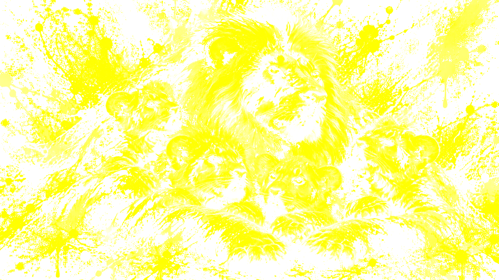 Yellow printing plate separation of lion artwork