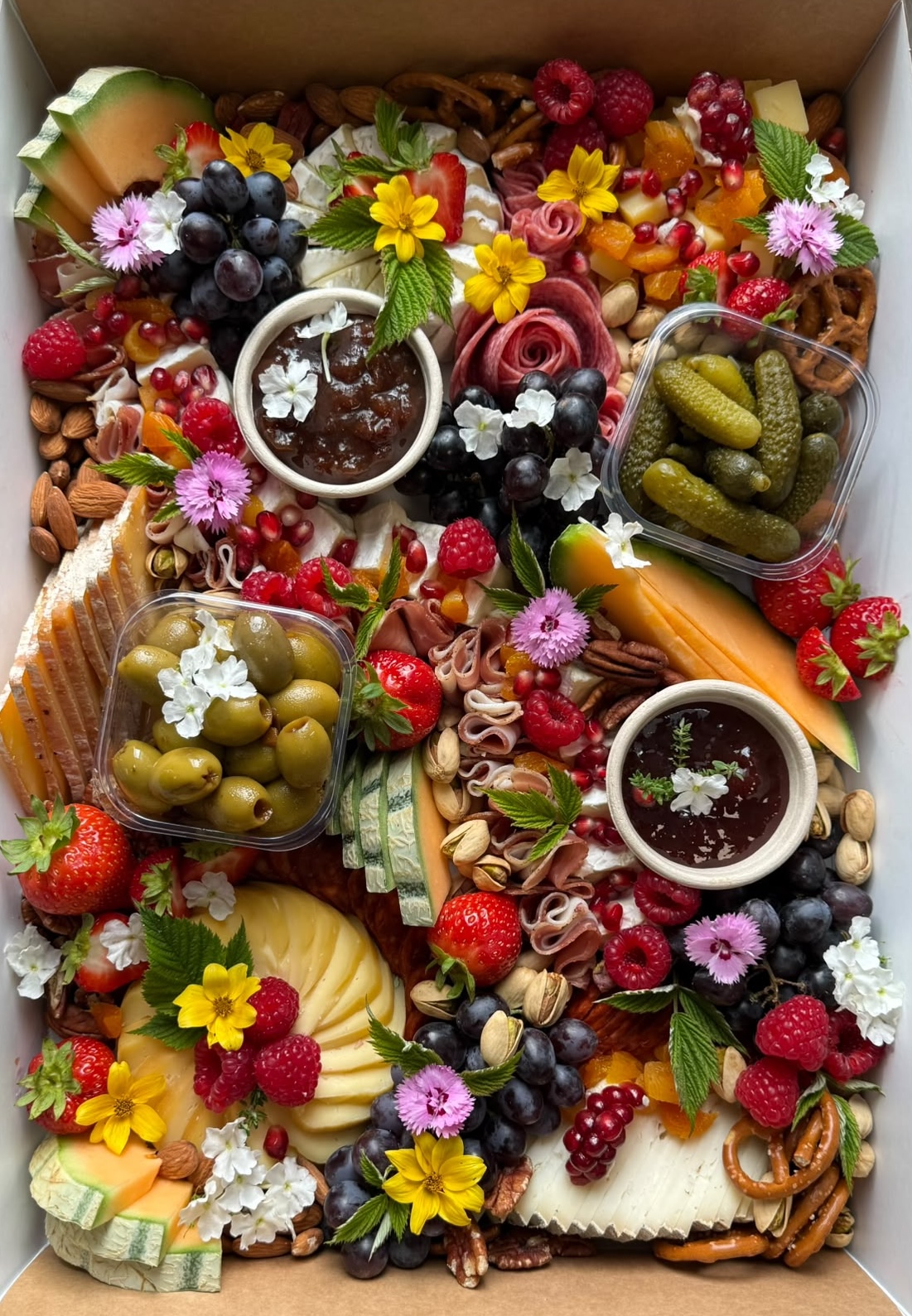A beautifully styled rustic grazing table by crumbelle