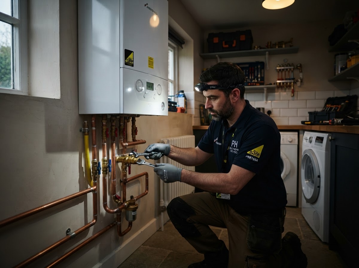 Combi boiler installation in a Brighton home