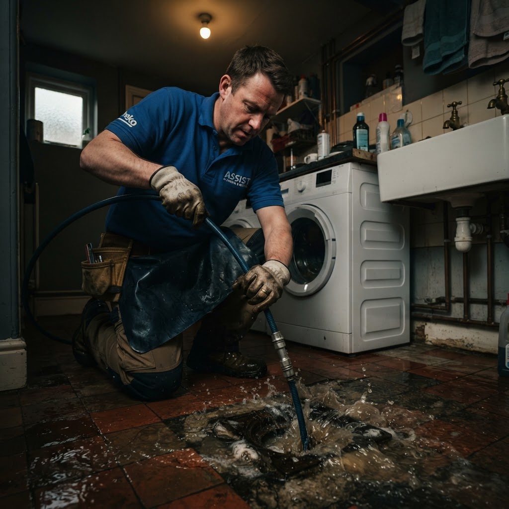 Gas Safe engineer servicing a boiler in a Hove flat