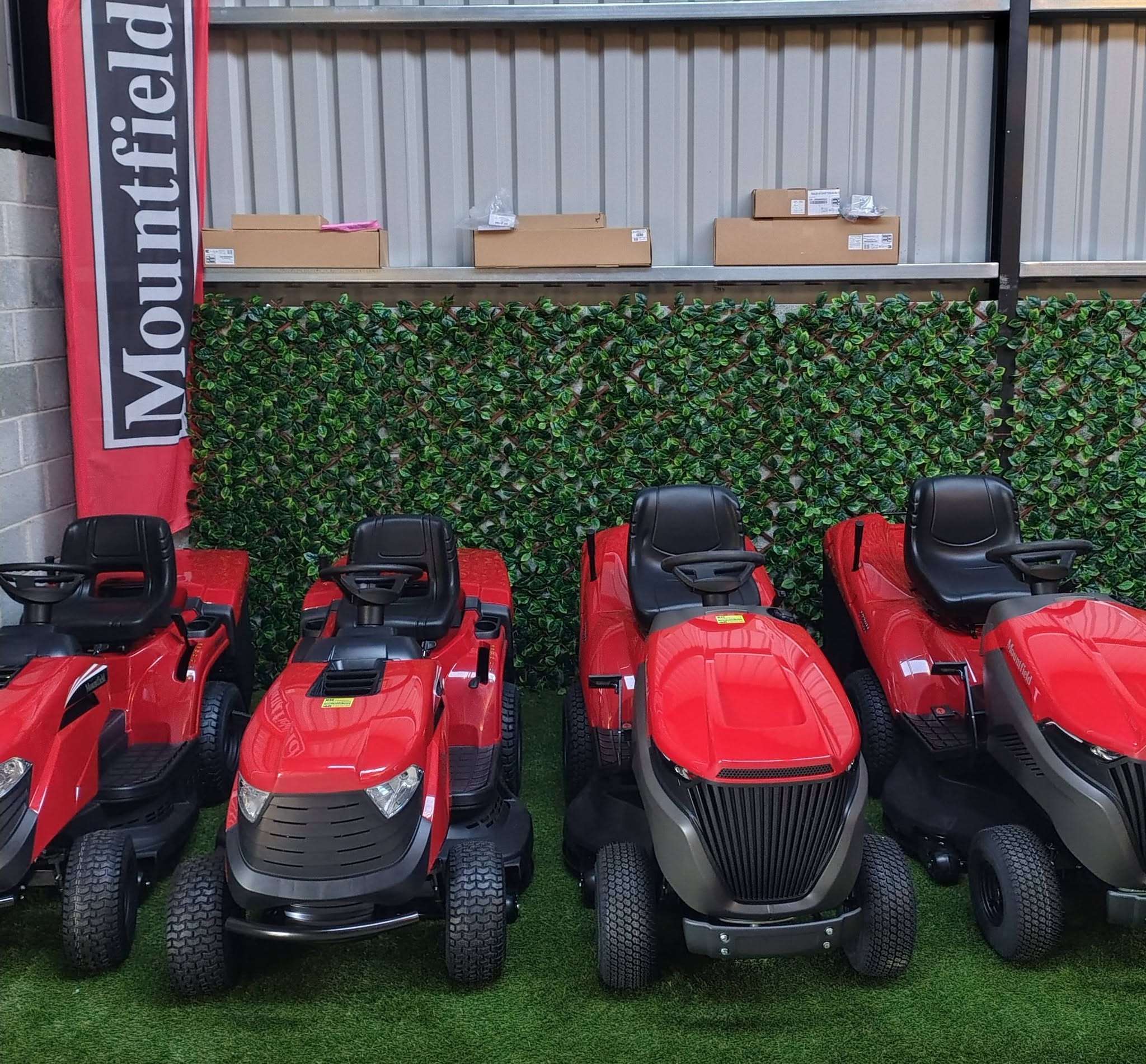 Mountfield lawn tractors 4-model lineup in RM Lawnmowers showroom