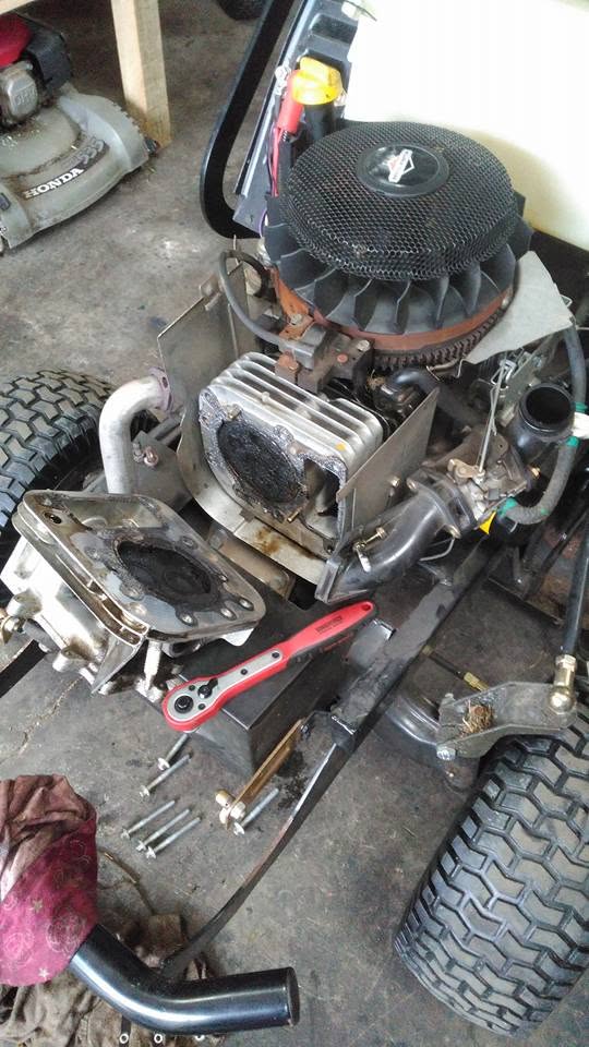 Briggs & Stratton engine rebuild and cylinder head repair on mower at RM Lawnmowers, Meath