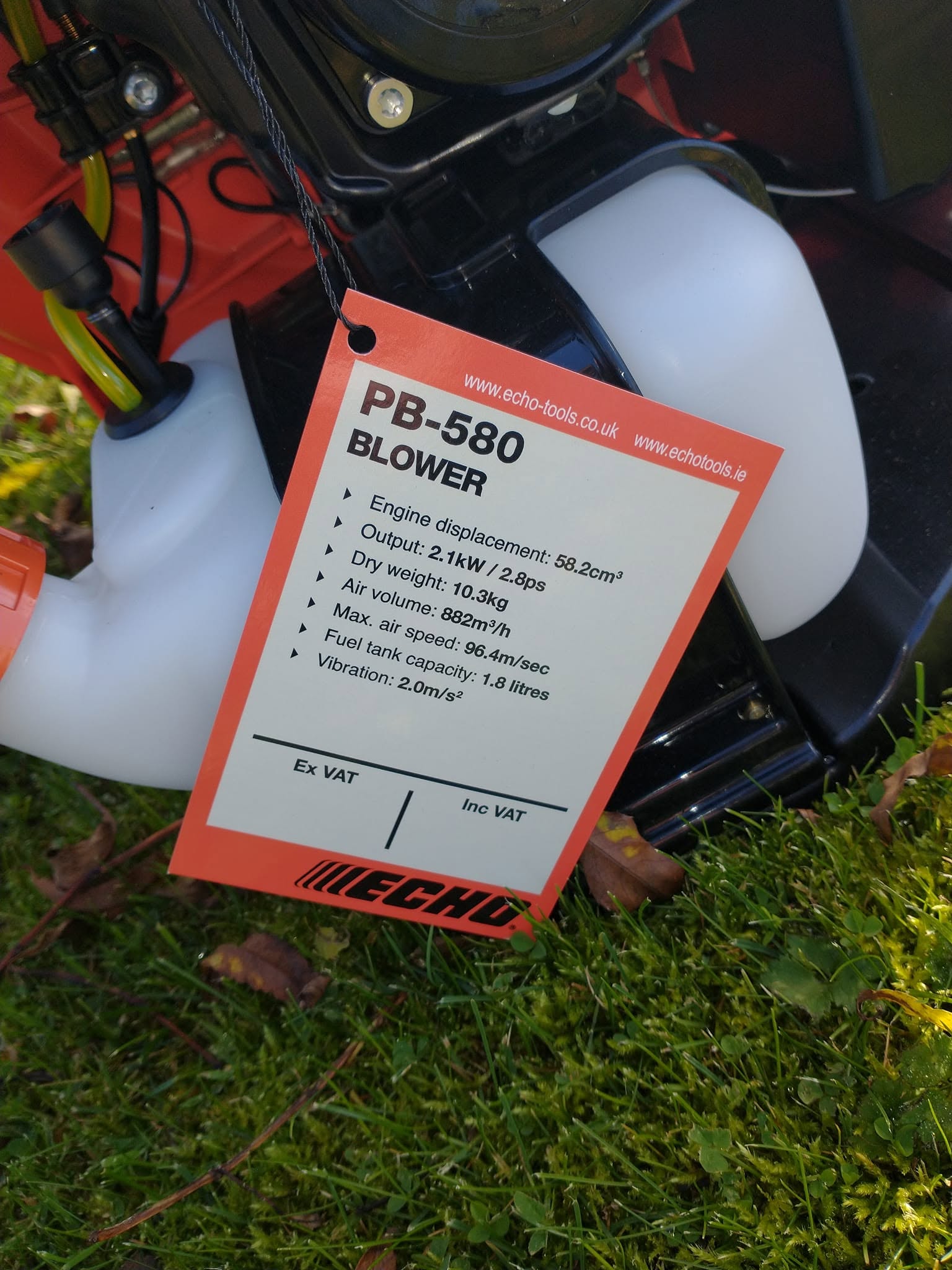 Echo PB-580 backpack blower specifications and details