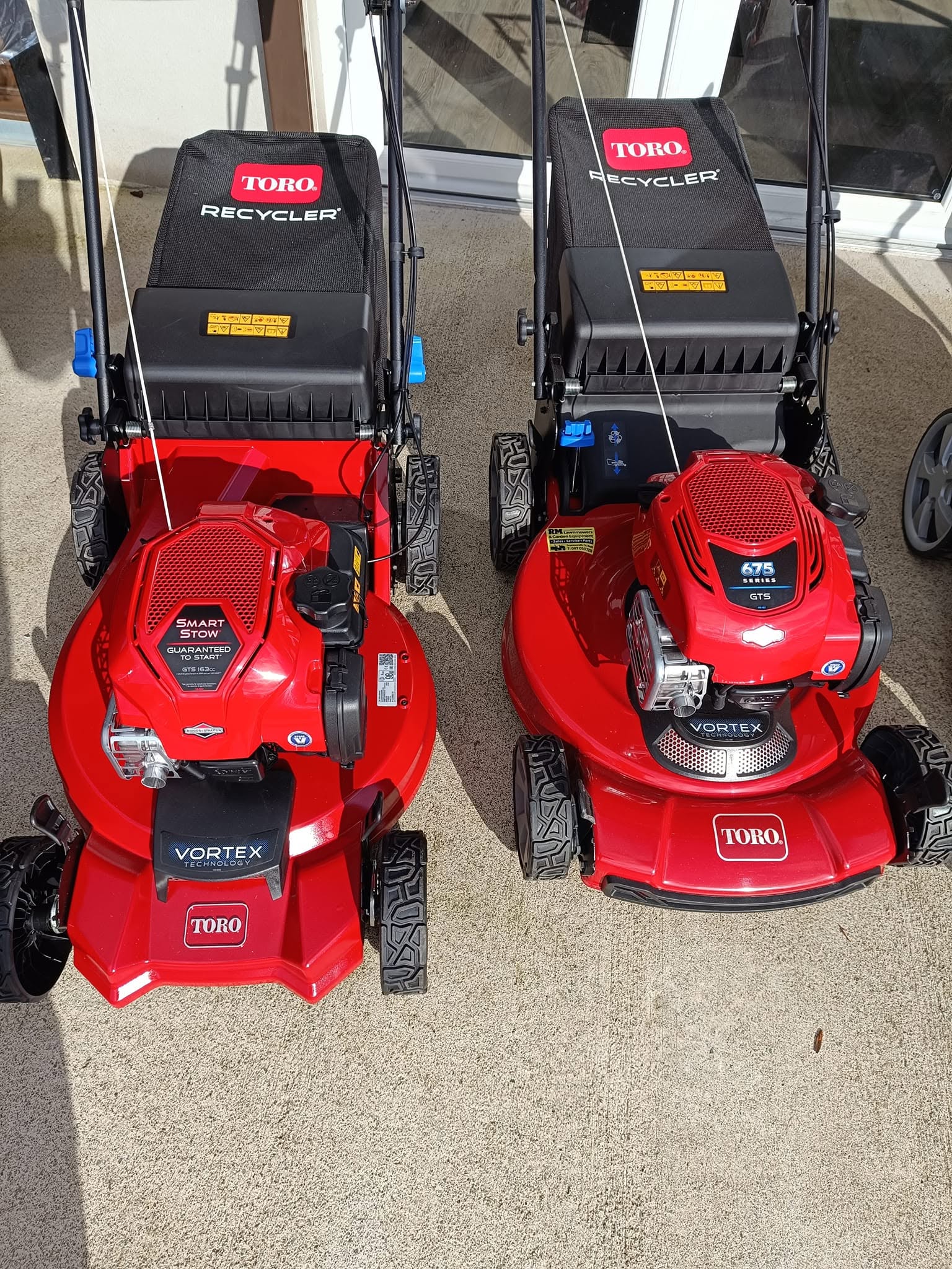 Toro Recycler lawnmowers with Vortex technology and SmartStow at RM Lawnmowers