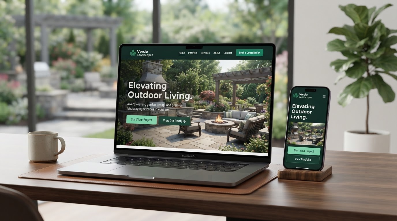Verde Living Landscapes website design template