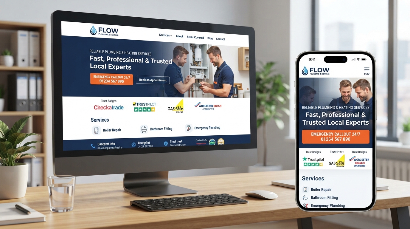 Flow Plumbing & Heating website design template