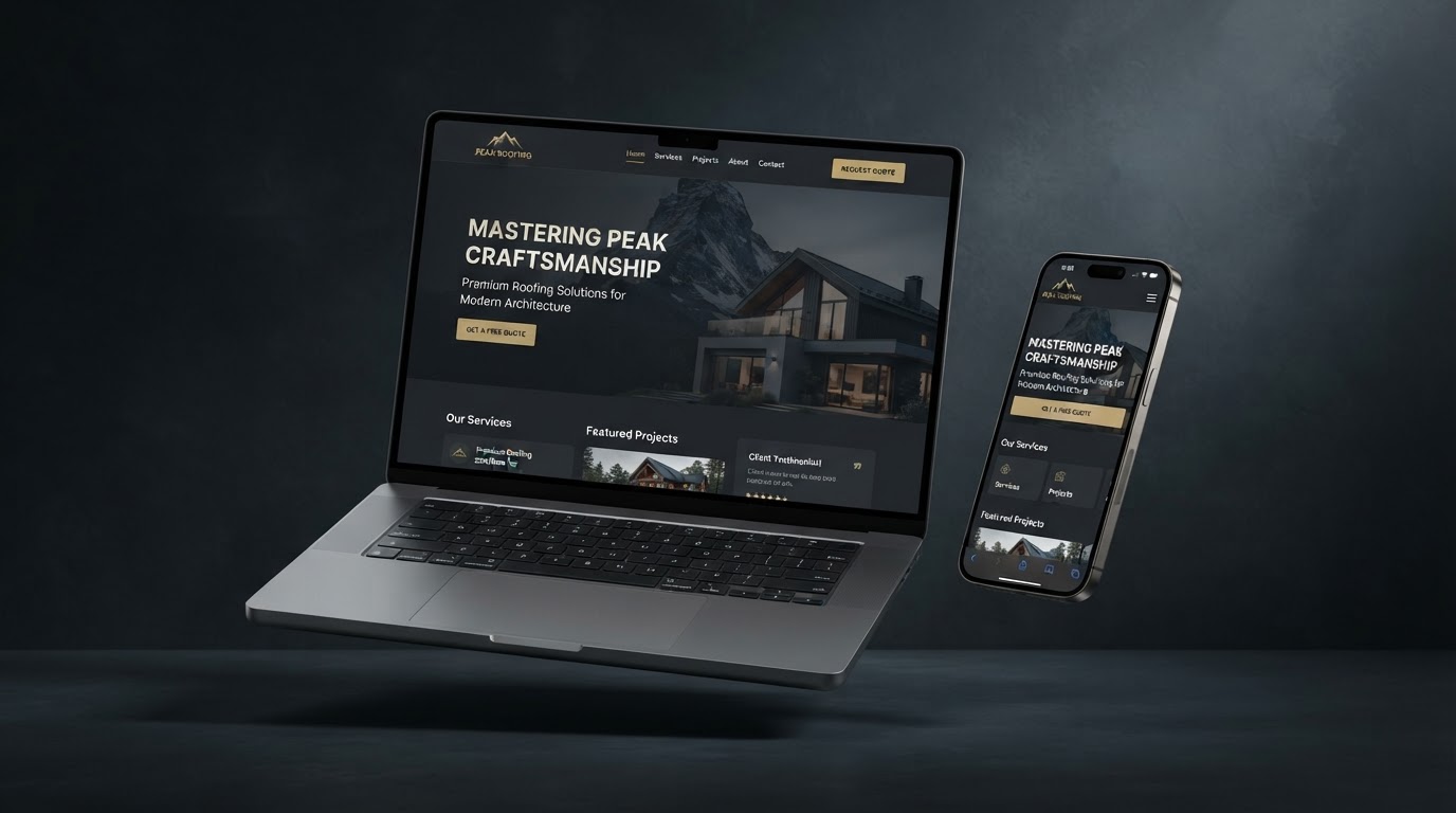 Voutro Website Design Mockup - Peak Roofing Concept