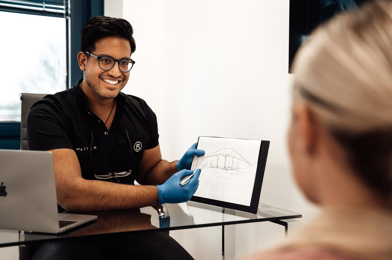 Dr Affan consultation with patient at Space Dental