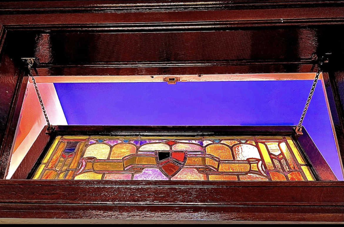 Tiffany stained glass inside The Dery House