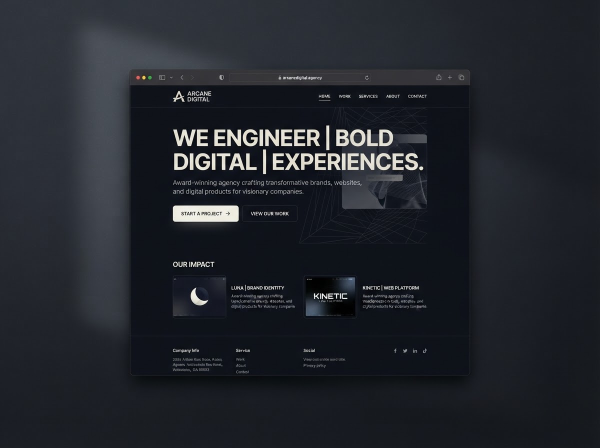Premium website design mockup built by the agency