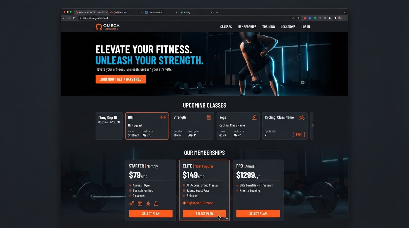PROJECT TWO — Fitness Business website design
