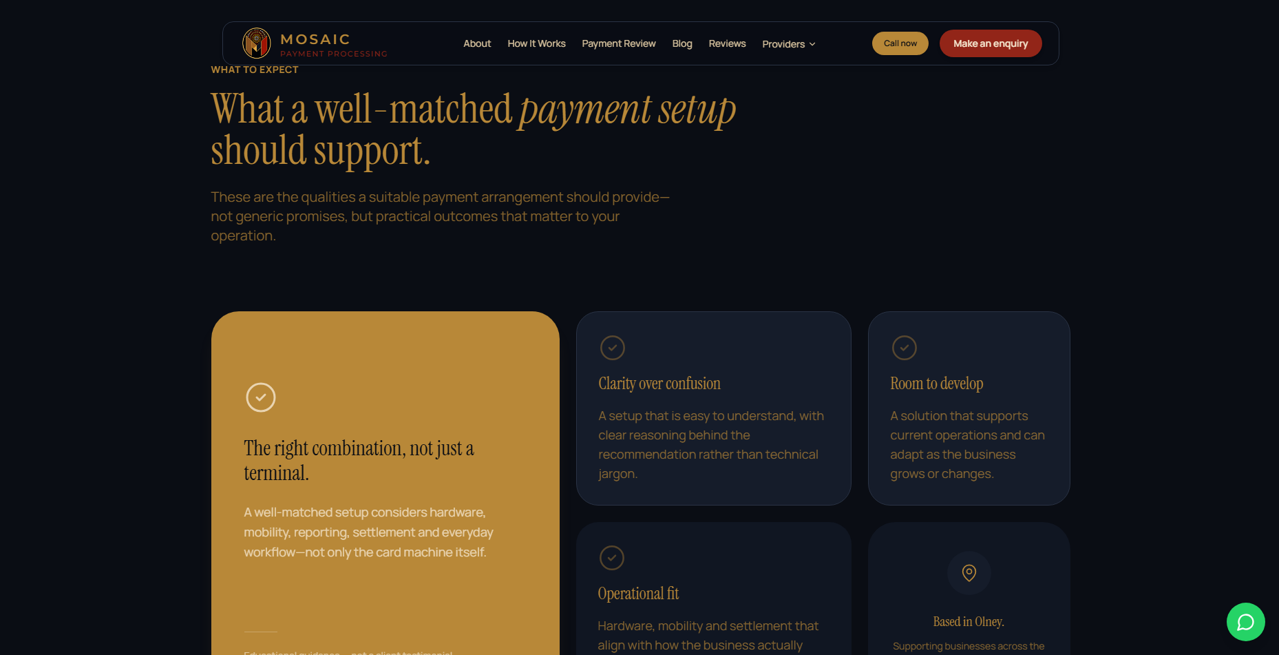 Mosaic Payment Processing website preview