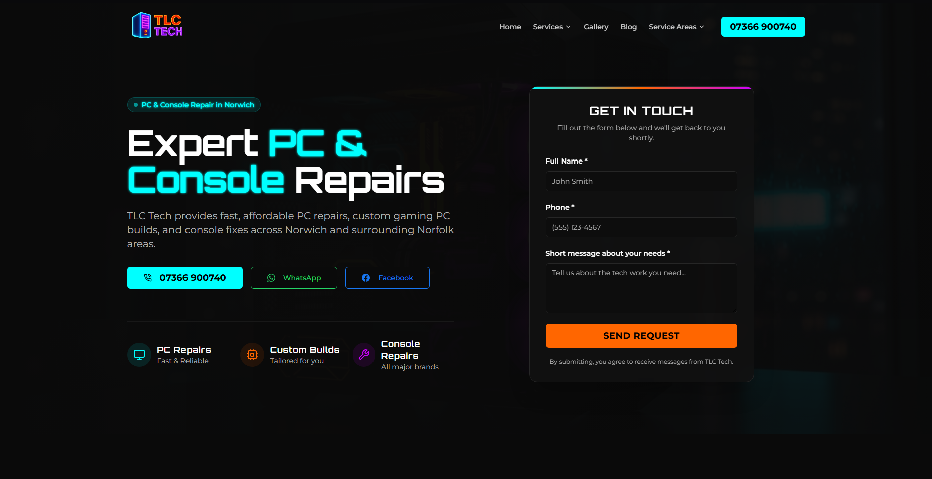 TLC Tech website preview