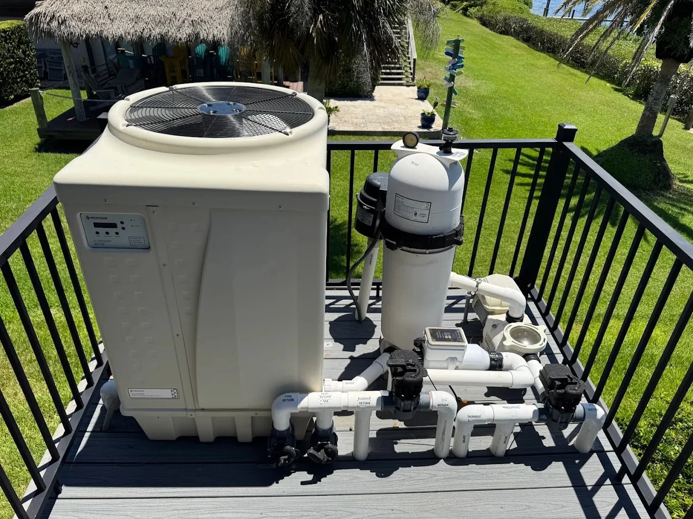 Aloha Pool Service project photo showing pool equipment and repair work