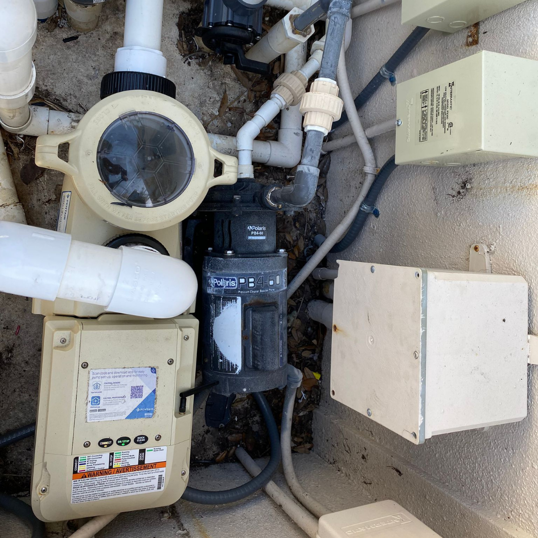 Aloha Pool Service project photo showing pool equipment and repair work