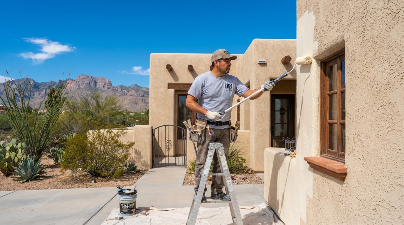Full Exterior Stucco & Trim Repaint — Exterior Painting in El Paso, TX