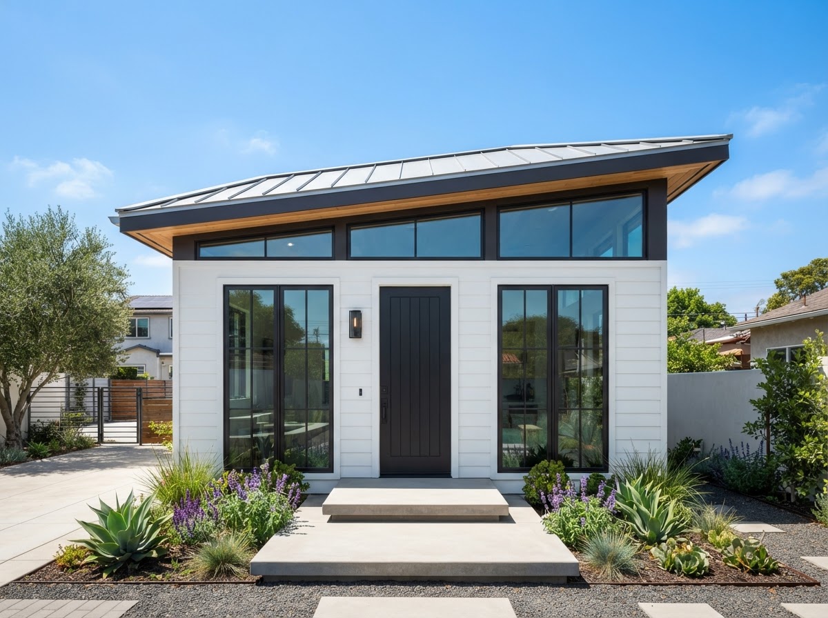 A modern CityPaks ADU exterior with clean architecture and warm finishes