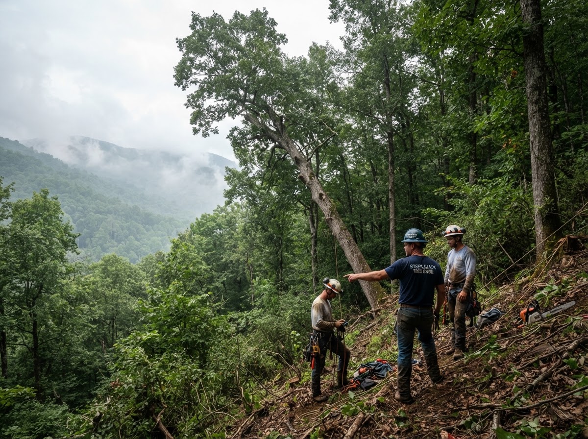 Steep wooded mountain lot near the Cherokee National Forest in Unicoi