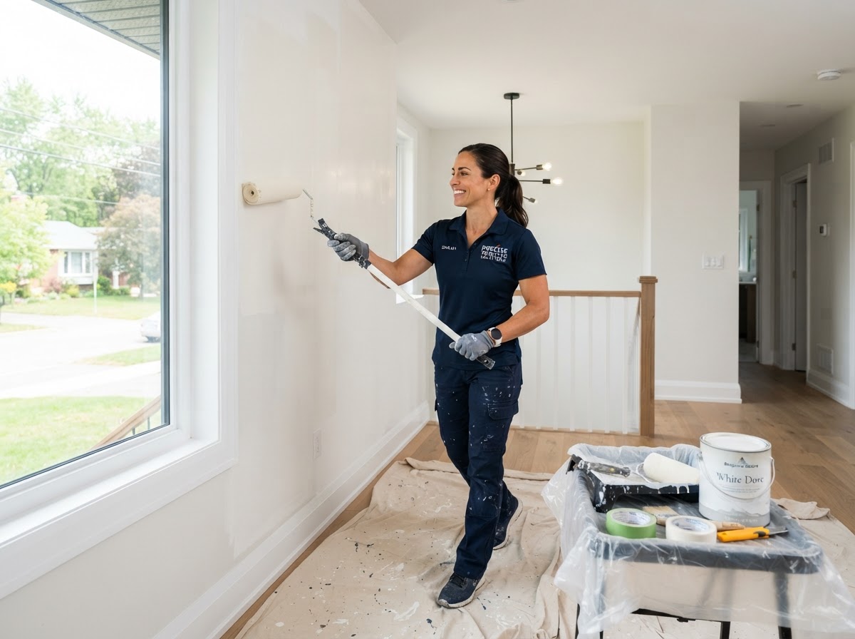 Professional Painter Working on Interior Wall