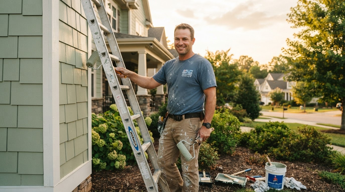 Professional painter on a job site in Charlotte NC