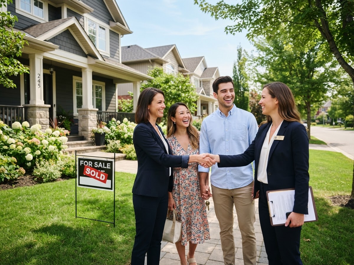 Professional Real Estate Agent Showing Home