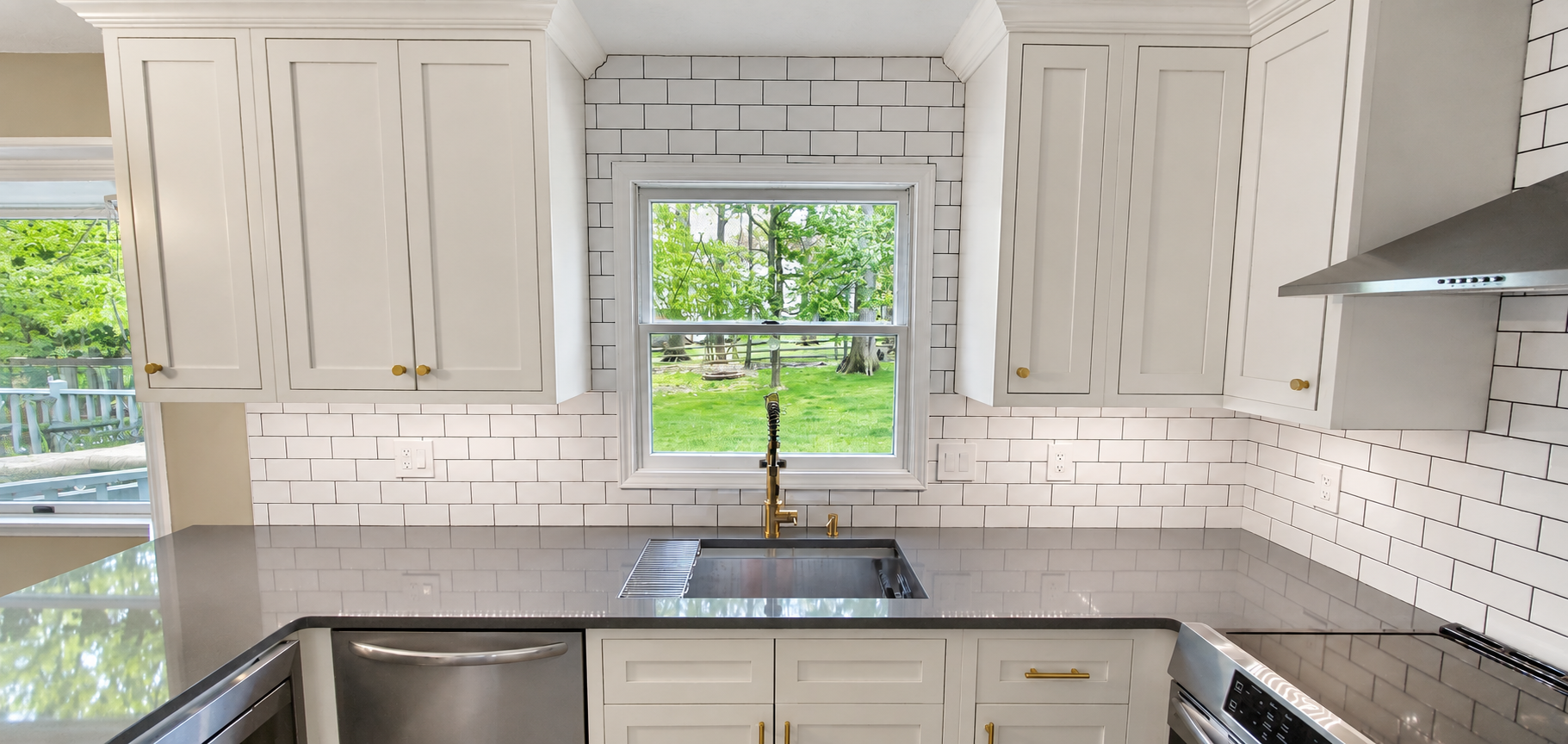 Subway Tile & Brushed Gold Sink