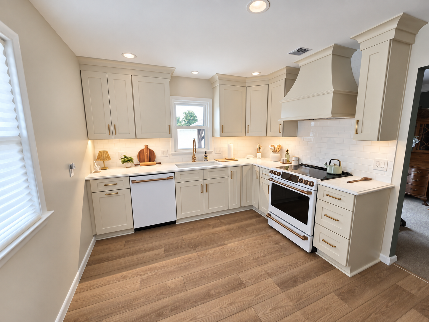 Warm Cream & Custom Range Hood