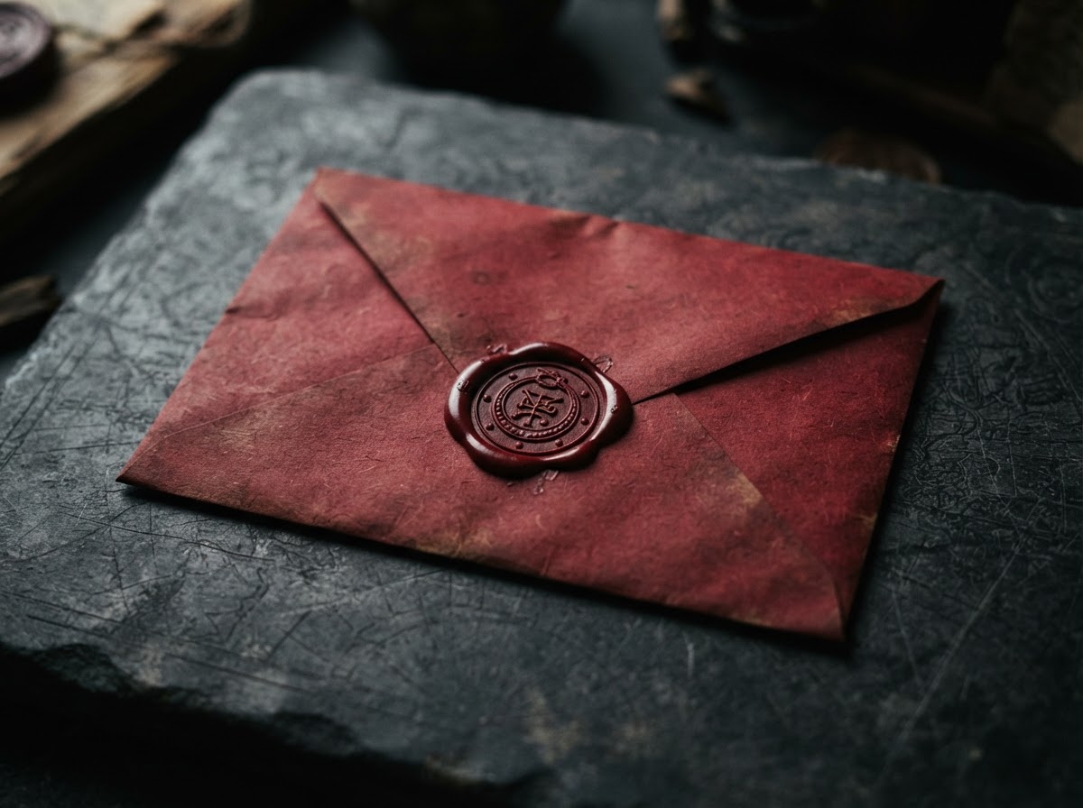 Sealed red envelope: Letter I to Ephesus