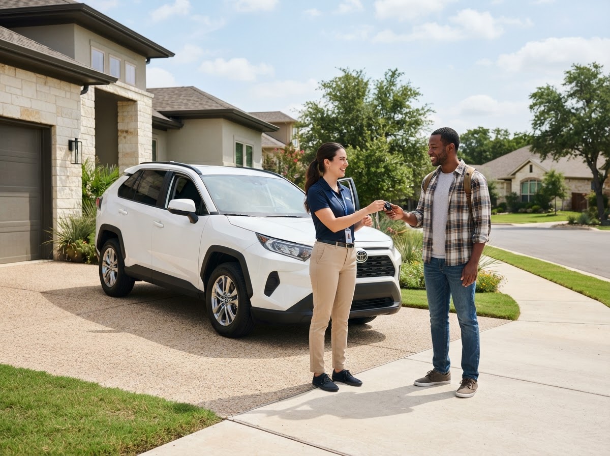 Preferred Auto Assist vehicle delivery handover in Texas