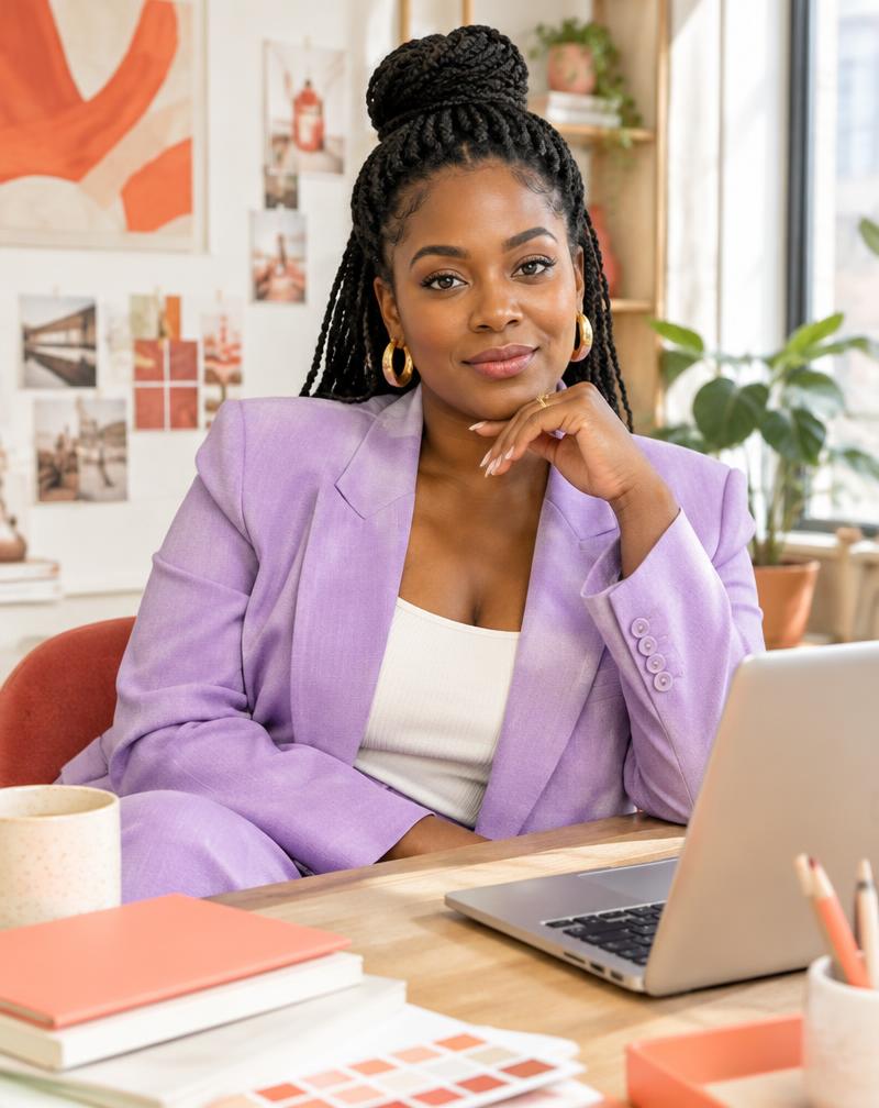 Creative director at her desk