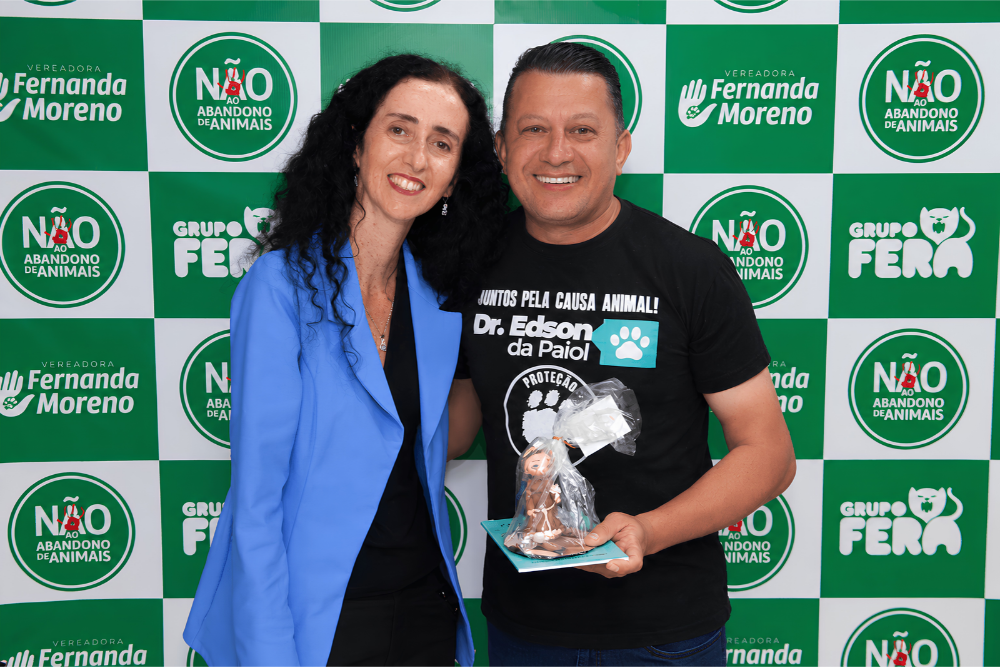 Dr. Edson da Paiol e a vereadora Fernanda Moreno juntos pela causa animal