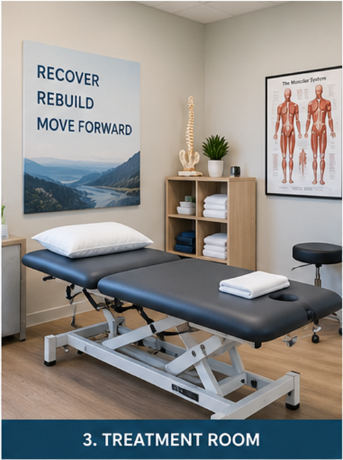 Patient performing guided exercise rehabilitation at Riverside Physiotherapy Clinic