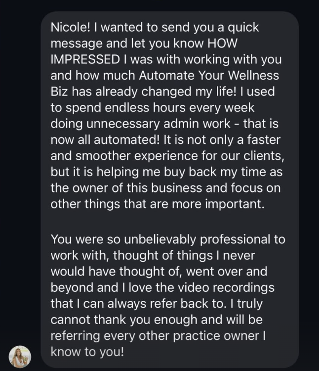 Client testimonial: already changed my life