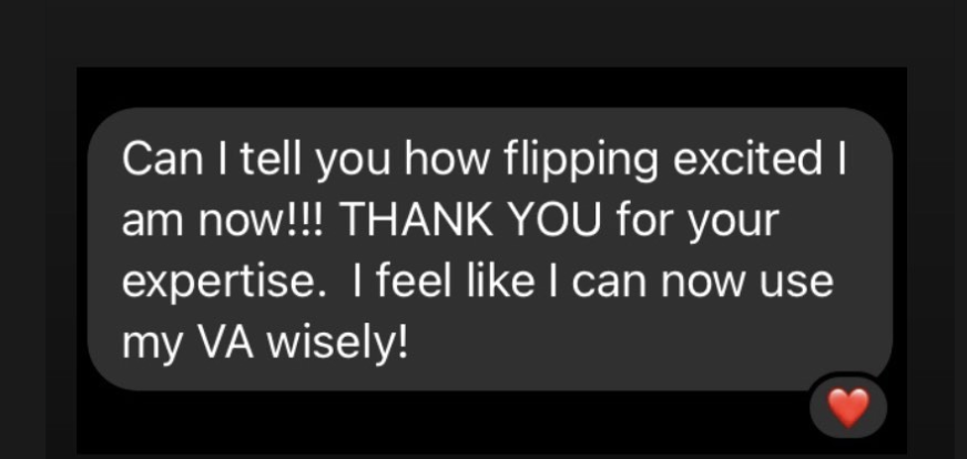 Client testimonial: I feel like I can now use my VA wisely!