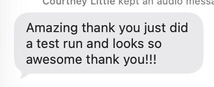 Client testimonial: looks so awesome