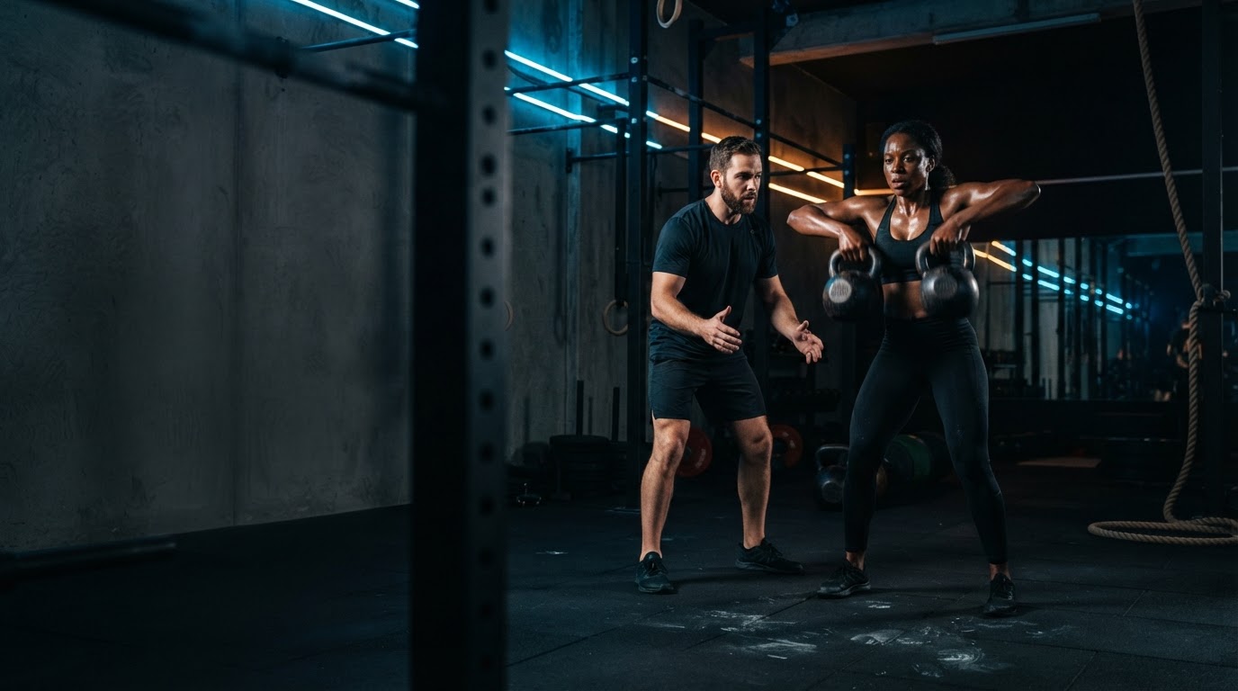 Athlete training in a modern adaptive fitness studio