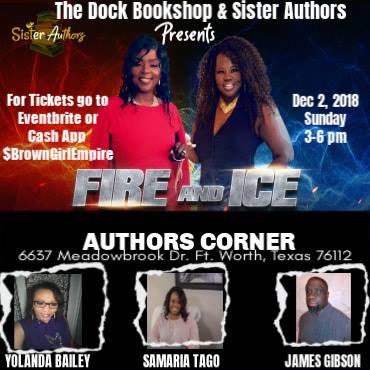 Fire and Ice Authors Corner flyer from December 2, 2018