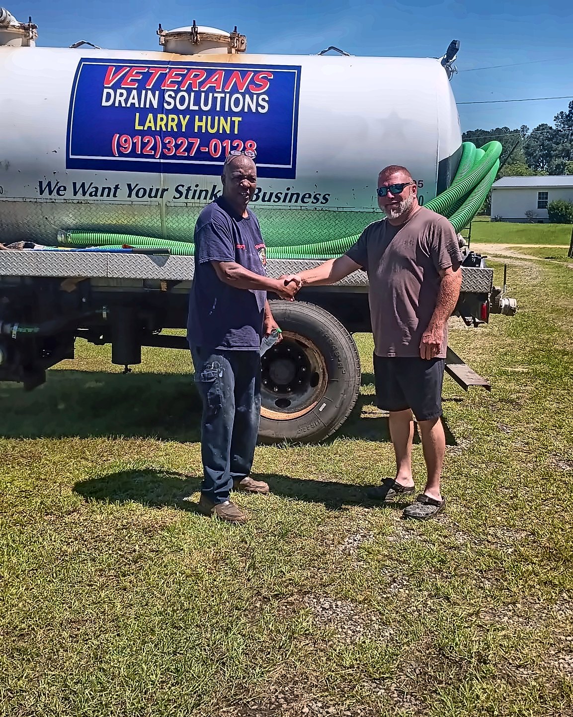 Larry Hunt completing a service call at the service truck